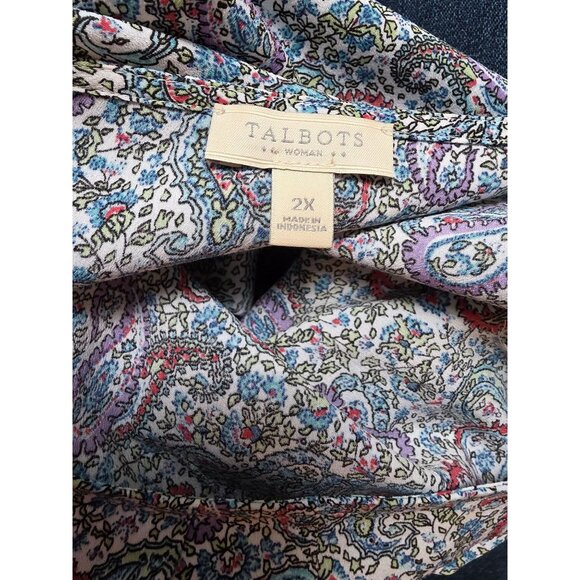 Talbots Womens 2X Paisley Sleeveless Blouse Multicolor - Picture 4 of 8